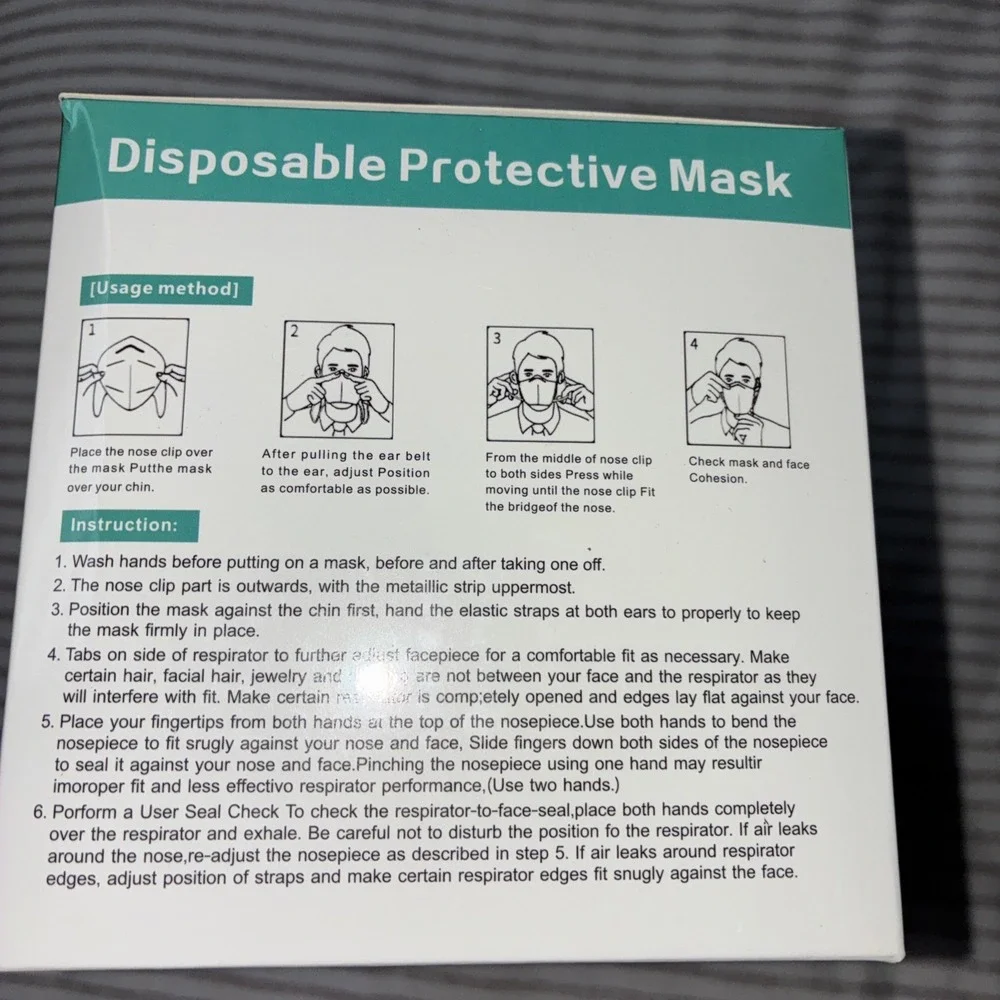 KN95 Face Mask 95% Filter Disposable Respirator 5-Ply Protective Cover